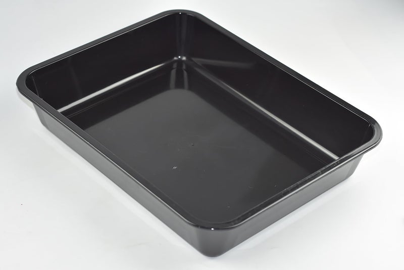 OMEM Reptile Drinking Tray - Large Water Dish Plastics Plate for Turtles, Small Reptiles, Ball Pythons, Lizards, and Snake Cages Bowl (L=35.4 x 5.3 x 26.3cm, Black) - Image 4